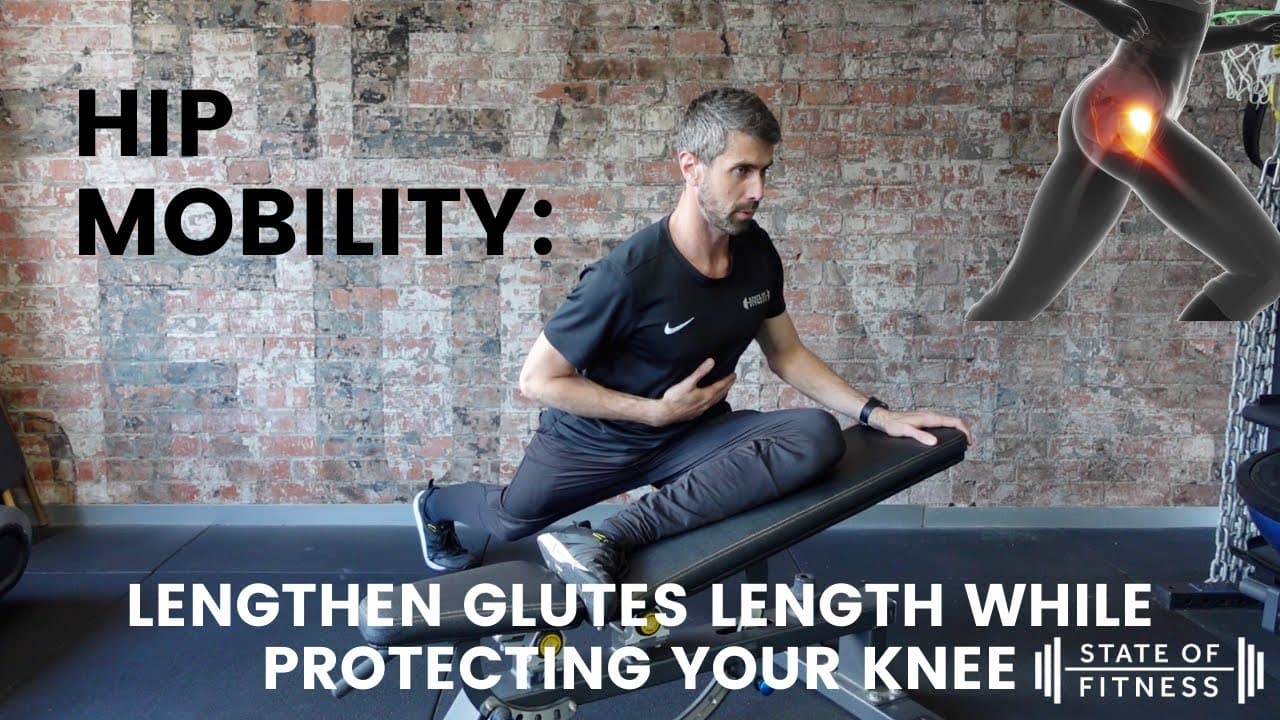 Incline Bench Pigeon (Glute) Stretch