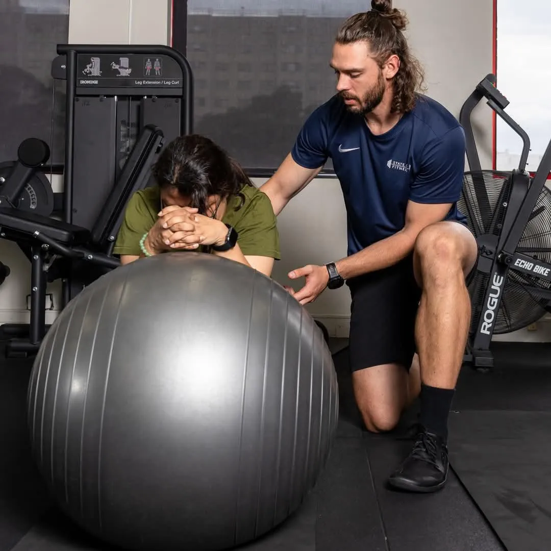 A one-on-one personal training session at State of Fitness South Yarra