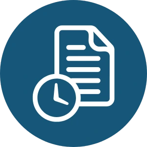 An image displaying a clock and a document icon, defining time and task organization.